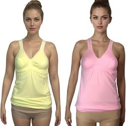 Women's Cotton Slim Fit Sports/Gym Yoga/Nightwear/Summer Wear Tank Top Camisole Pack of 2 Multicolor-image-40