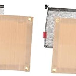 POPETPOP 2sets Portable Fireproof Blanket Multi-Functional Insulation Cover for Camping Outdoor BBQ Safety Convenient Storage Bag Included-image-1