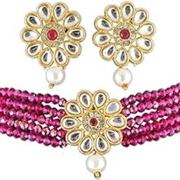 Alloy Gold-plated Pink Jewellery Set-image-41
