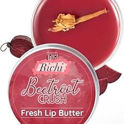 RICHI THE HOME DECOR Lip Balm Fresh Beetroot Crush Lip Butter With Desi Ghee & Raw Honey For Natural Pink Lips, Nourishment, Dark And Chapped Lips (Pack of 2 X 10gm)-0
