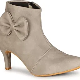 Commander Shoes Trendy High Ankle Zipper Pencil Heel Boots for Girls and Women (550 4Uk Grey)-picture-34
