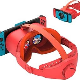 Upgraded VR Headset for Nintendo Switch & Switch OLED Model, Switch VR Games Glasses with Adjustable HD Lenses and Head Strap with Rotary Button, Labo VR for Switch Accessory(Orange&Blue)-picture-13