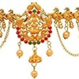GSHOPY IN Women's Maroon & Green Color Glass Stone Kamarband Adjustable Chain-PID46651-image-96