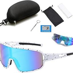 Sunglasses Men Polarized Sunglasses for Mens and Womens,Black Retro Sun Glasses Driving Fishing UV Protection Fishing Cycling Mountain Bike Baseball Sunglasses with UV Protection（Blue）-image-23