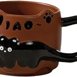 THE STYLE SUTRA Ceramic Coffee Mug with Handle Unique Coffee Cup for Restaurant Kitchen Cafe Brown-image-32