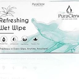 PuraClene Refreshing and Cleansing Wet Wipes, PH Balanced, Refreshing Wipes Green, Advanced Germ Protection (pack of 1)-24