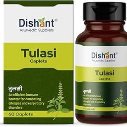 Dishant Pure Herbs Tulasi Respiratory Wellness | Holy Basil |Relieves cough and cold (60 caplets)-image-68
