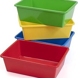 Snazzy Large Multipurpose Plastic Open Storage Bins Toys Office File Set of 4-15