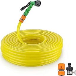 Garbnoire 15M 0.5 Inch Pvc Heavy Duty Yellow Garden Pipe | Lightweight, Durable & Flexible Garden Hose With Garden Accessories Like Hose Quick Connector, Tap Adapter & Water Spray Gun (Nozzle)-image-97