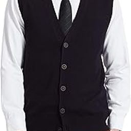 Men's Wool Blend Gilets Relax Fit V Neck Knit Sweater Vest Sleeveless Cardigan with Buttons-image-33