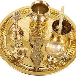 Spillbox 10inch Brass Puja ThaliSet|Pooja Thali|Arati|Arathi|Arthi|Arathi|Bartan Thambulam Plate|Puja Set|Pooja Plate SetHome Décor|ReturnGift|karwa chauth|Wedding|Anniversary|Corporate Gifts-29