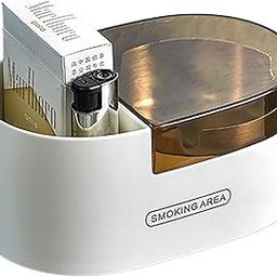 Wall Mounted or Desktop Smoking Ashtray with Lid for Cigarette,5-Color Options Covered YVOKE Windproof Ash Tray for Smokers, Ash Holder for Bathroom, Livingroom, Indoor or Outdoor Use (Clear gold)-image-74