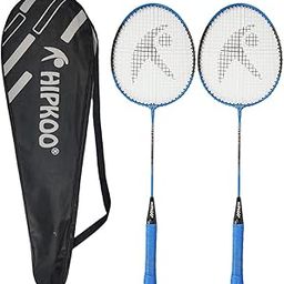 Hipkoo Sports Excellent Strung Wide Body Aluminum Badminton Racket with Cover, Ideal for Beginner, Flexible, Lightweight & Sturdy (Blue, Set of 2)-3