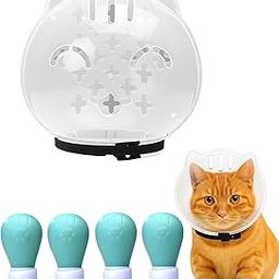 5 Pcs Cat Muzzle,Cat Face Cover,Anti Bite Cat Mask,Comfortable and Breathable Design,Suitable for Veterinary Visits,Pet Bathing,Nail Trimming or Training Courses-image-3