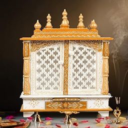 Kamdhenu art and craft Wooden Temple, Pooja Mandir, Pooja Mandap for Home (Red, 18 x 12 x 24 inch)-32