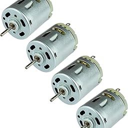 R&D DC 12V-24V 4000-6000 RPM Small RS-385 Electric Motor Strong Magnetic Carbon Brush Long Axis DIY Hobby Toy Model Pack of 4-3