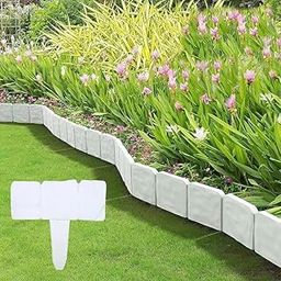 Careopeta 8 Pcs Garden Fence for Home Gardening Decorative Picket Fence for Balcony Plastic Fencing for Boundary Plant Partition Edging Panel Outdoor Indoor Garden Railing Lawn Fencing Border (White)-16