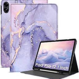 Robustrion Cover for Redmi Pad Pro 12.1 Cover Case, Folio Flip Cover with Pencil Holder for Redmi Pad Pro 5G Tablet 12.1 inch [ Auto Sleep Wake Support] - Marble Lilac-image-87