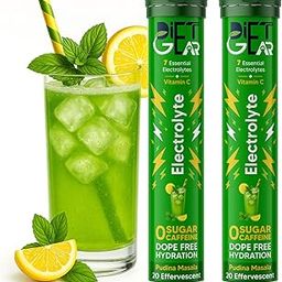 DIET GEAR Energy Drink - 10 litre Zero Sugar,Zero Caffeine Electrolytes 40 Effervescent Servings|added 7 Essential Electrolyte Salts.|Pudina Masala Flavor, tablet, 2 count-image-88