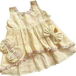Newborn Baby Girl Clothing Set with Headband and Booties (Cotton Lurex_Floral Lace)-image-31