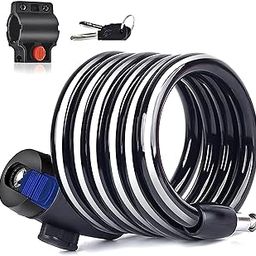 FABSPORTS Stainless Steel Cable Bicycle Lock Anti-Theft With 2 Keys, Waterproof Portable Bike Lock 90 Cm Coiling Cable With Mounting Bracket (Black), Keypad-image-35