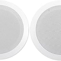 Rockville CC65T (2) 6.5" 70V Ceiling Speakers, 20W Power, Aimable Tweeter, Paintable Grill, Flush Mount, Perfect for Restaurants/Cafes/Offices-image-2