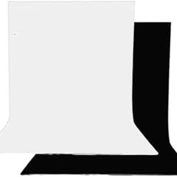 Smiledrive Background Sheet for Photography PVC PP Washable, Seamless Large Size 100x300 cm (Black & White)-11