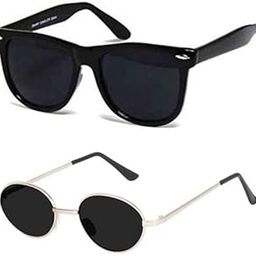 Unisex Combo offer pack of 2 shades glasses Rectangle Retro Vintage Narrow Sunglasses Women and Men Small Narrow Square Sun Glasses Combo offer pack of 7E-GSNA-19O5-17