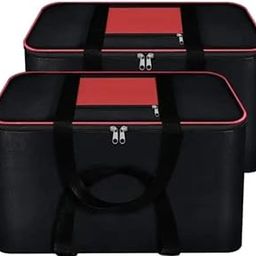 Stylish 2 Pack Moisture Proof Nylon Large Size Underbed Storage Bag For Clothes (54 x 46 x 28 cm) - Black, Rectangular-image-31