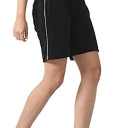 Women Solid Cotton Side Piping Regular Bermuda Shorts (Pack of 1) Black-picture-6