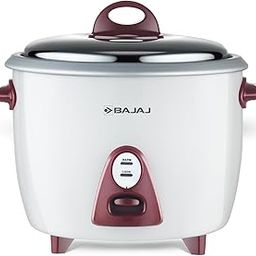 Bajaj Majesty New RCX 3 350-Watt Multifunction Rice Cooker (White/Pink)-image-1