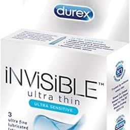 Durex Invisible Ultra Thin Latex Condoms - Pack Of 3-8