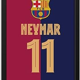 inspire TA Neymar Jr Poster Barcelona Jersey Posters Wall Paintings For Football Fan Room Cafe Wall Frame, Laminated Poster With Black Frame (12 X 9 INCHES)-picture-10