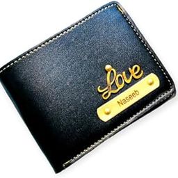 Customized Wallet for Men Personalized Wallet with Name Printed Leather Name Wallet for Men Customized Gift Men Personalised Mens Purse with Name & Charm - Black-54