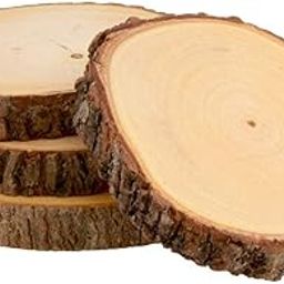 T One Woods Round DIY Craft Wooden Log Natural Bark Coaster/Slices, 3 Inches Size - Set of 6-67
