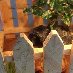 Club Bollywood®DIY Pet Reptile Landscaping Carbonized Wooden Fence Crafts Wood Picket Fence for Tortoise Turtle Amphibious Tank Small Animals-image-85
