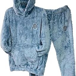 Women's and Men's Wool Blend & Fleece Long Sleeve Pullover Hoodies Set Full Length Winter Nightwear Pajama and top Set Tracksuit Gym Suit Night Suit Set Size: (L-XXL)-image-63