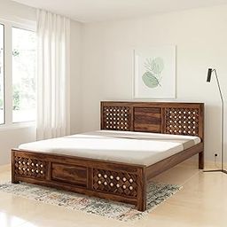 Amazon Brand - Solimo Qual King Size Solid Sheesham Wood Bed Without Storage (Natural Finish)-image-39