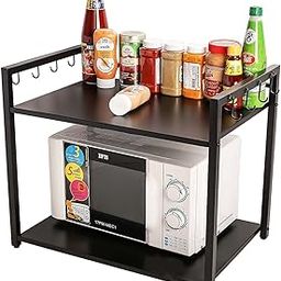 A to Z Hub Metal Two Tiered Shelf Countertop 8 Hook Decorative And Kitchen Organize Microwave Oven Stand For Kitchen,Oven Holder Rack, (Oven Rack 2)-image-27