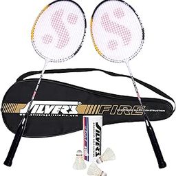 Silver's FIRE Badminton Kit (2 Racquets with Full Cover, 1 Box Feather Shuttlecock Pack of 3) FIRE Combo 1 with Feather Shuttle, Black/White-image-64