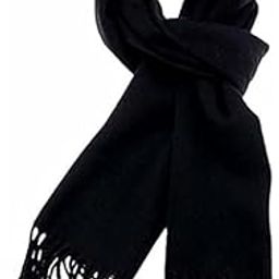 Stay warm with Our Unisex Black woolen muffler - Perfect plain Scarf for winter-image-42