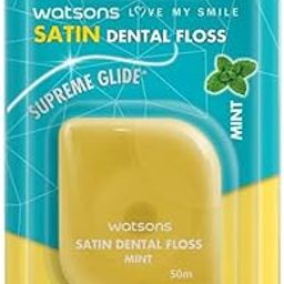 Watsons Charcoal Dental Floss, Shread Resistant, Waxed, Removes Plaque and Bad Breath (Thailand) (Satin Mint, 50 M)-10