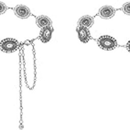 Waist Belt for Women Silver Metal Concho Hip Belts Saree Fashion Vintage Chain Adjustable Boho Western Ladies Dresses Jeans Skirts 2PCS-image-66