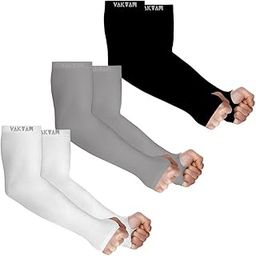 Vakyam UV Sun Protection Arm Sleeves with Thumb hole - sun tanning and sunburn protection - Arm Cover/Protector for Basketball, Voleyball, Baseball, Football, Running, Cycling & Outdoor Sports-image-52