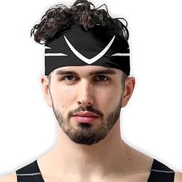 Headband Men Women Unisex Sports Gym Workout Exercise Tennis Cricket Football Badminton Other Sports (Black,White)-image-75