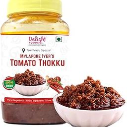 Delight Foods Mylapore Iyer'S Tomato Thokku 300G-Rice Mix Homemade Recipe Made With Pure Gingelly/Sesame Oil Tomato Pickle/Tomato Pachadi Tamil Nadu Special No Preservatives-image-74