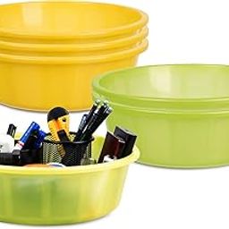 Homestic Pack of 6 Desk Organizer | Stationery Organizer | Multipurpose Storage Organizer | Office Supplies for Pen-Pencil-Staplers | Desktop Organizer | 6 LTR | Yellow & Green-image-73