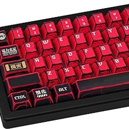 GEKUCAP Retro PBT Keycaps Set 135 Keys Cherry Profile Black and Red Japanese Style Manga Keycaps Cherry Mx Gaming Key Cap Replacement Keyboard Keys for ANSI Layout Mechanical Keyboard-13