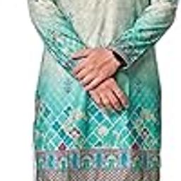 Men's Traditional Kurta, Rayon Ombre Blue, Regular Fit, Full Sleeve, Mandarin Collar-image-3
