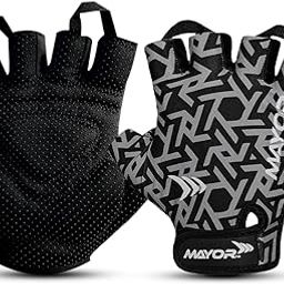 Mayor Neoprene Venus Gym & Fitness Gloves For Men Women, Workout Gloves, Accessories Men, Weightlifting (Grey/Black, one Size)-image-2